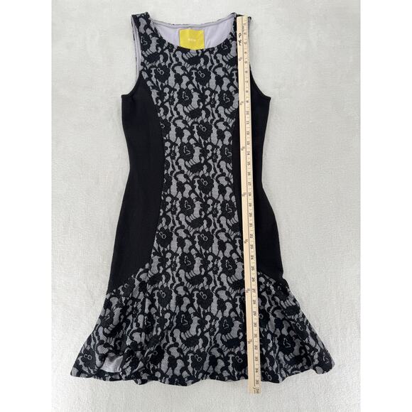 Maeve Anthropologie Black White Lace Dress Stretch Sleeveless Dark Coquette S - Picture 11 of 14